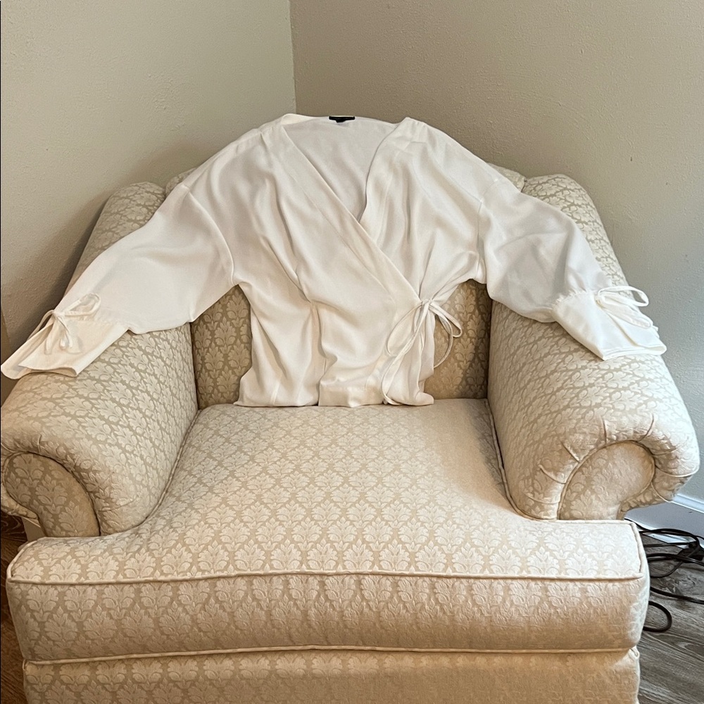 Topshop Cream Wrap Blouse